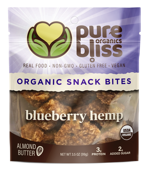 Organic Almond Butter Snack Bites - Blueberry Hemp