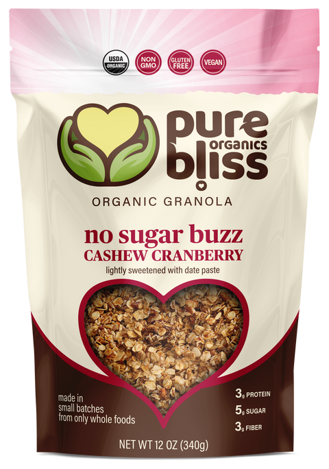 Organic No Sugar Buzz Granola - Cashew Cranberry