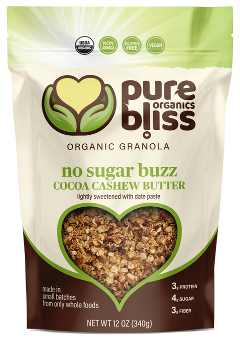 Organic No Sugar Buzz Granola - Cocoa Cashew Butter