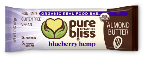 Organic Almond Butter Bars - Blueberry Hemp (Case of 12)