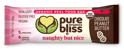 Organic Chocolate Peanut Butter Bars - Naughty But Nice (Case of 12)