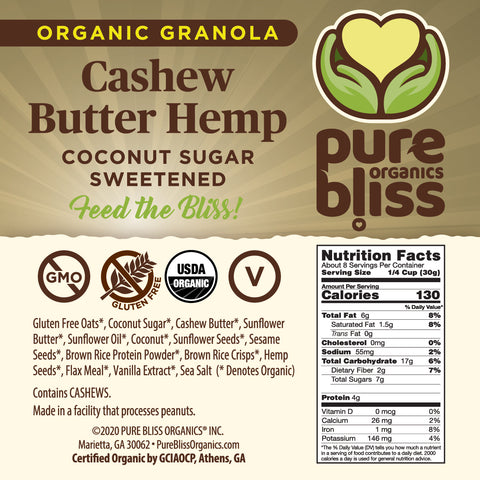 Organic Cashew Butter Hemp Granola
