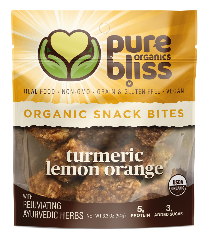 Organic Ayurvedic Herb Snack Bites - Turmeric Lemon Orange