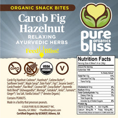 Organic Ayurvedic Herb Snack Bites - Carob Fig Hazelnut